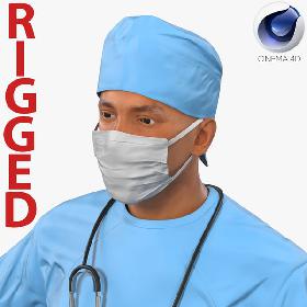 Male Surgeon Mediterranean Rigged for Cinema 4D